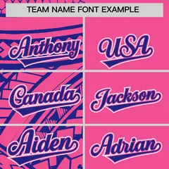 Pink Royal Tribal Split Baseball Jersey 3