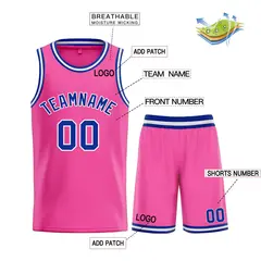 Pink Royal-White Bull Classic Sets Basketball Jersey 3