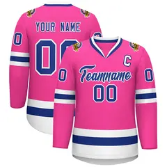 Pink Royal-White Classic Hockey Jersey 1