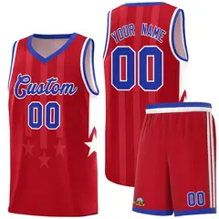 Pink Royal White Gradient Star Graffiti Basketball Jersey 1
