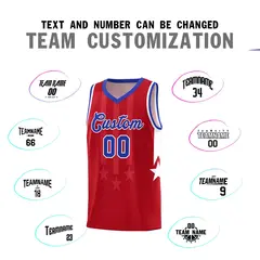Pink Royal White Gradient Star Graffiti Basketball Jersey 4