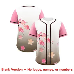 Pink Seal Brown Cherry Blossom Graffiti Baseball Jersey 7