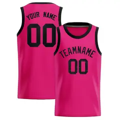 Pink Sequined Trim Athletic Basketball Jersey 1