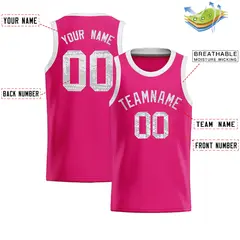 Pink Sequined Trim Athletic Basketball Jersey 2