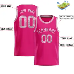 Pink Sequined Trim Athletic Basketball Jersey 2