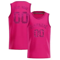 Pink Sequined Trim Athletic Basketball Jersey 1