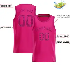 Pink Sequined Trim Athletic Basketball Jersey 2