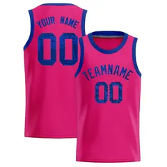 Pink Sequined Trim Athletic Basketball Jersey 1