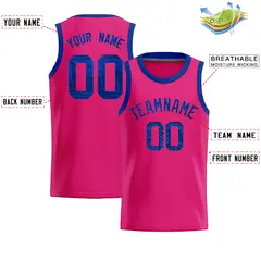 Pink Sequined Trim Athletic Basketball Jersey 2