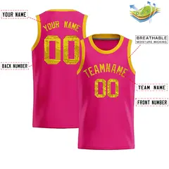 Pink Sequined Trim Athletic Basketball Jersey 2