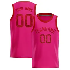 Pink Sequined Trim Athletic Basketball Jersey 1