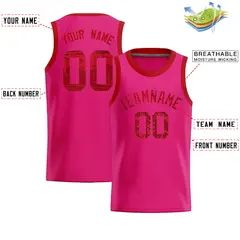 Pink Sequined Trim Athletic Basketball Jersey 2