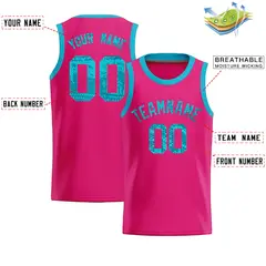 Pink Sequined Trim Athletic Basketball Jersey 2
