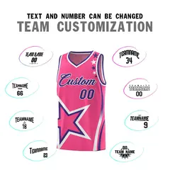 Pink Shoulder Stars Graffiti Basketball Jersey 4