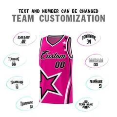 Pink Shoulder Stars Graffiti Basketball Jersey 4