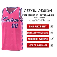 Pink Side Blocks Sports Uniform Basketball Jersey 2