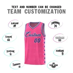 Pink Side Blocks Sports Uniform Basketball Jersey 4