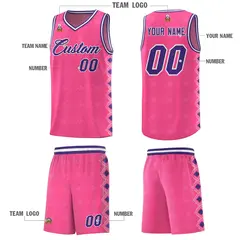 Pink Side Blocks Sports Uniform Basketball Jersey 5