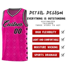 Pink Side Blocks Sports Uniform Basketball Jersey 2