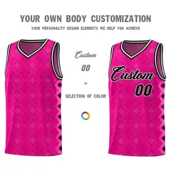 Pink Side Blocks Sports Uniform Basketball Jersey 3