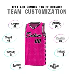 Pink Side Blocks Sports Uniform Basketball Jersey 4