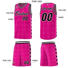 Pink Side Blocks Sports Uniform Basketball Jersey 5