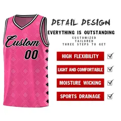 Pink Side Blocks Sports Uniform Basketball Jersey 2