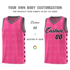 Pink Side Blocks Sports Uniform Basketball Jersey 3