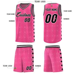 Pink Side Blocks Sports Uniform Basketball Jersey 5