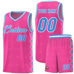 Pink Side Blocks Sports Uniform Basketball Jersey 1