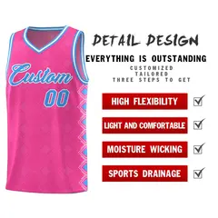 Pink Side Blocks Sports Uniform Basketball Jersey 2