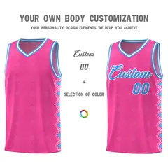 Pink Side Blocks Sports Uniform Basketball Jersey 3