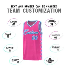 Pink Side Blocks Sports Uniform Basketball Jersey 4