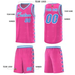 Pink Side Blocks Sports Uniform Basketball Jersey 5