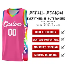 Pink Side Flame Basketball Jersey for Teams 2