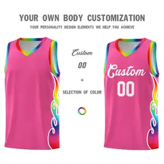 Pink Side Flame Basketball Jersey for Teams 3