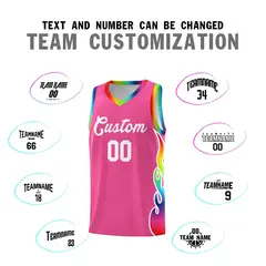 Pink Side Flame Basketball Jersey for Teams 4