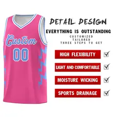 Pink Side Lightning Graffiti Basketball Uniform Jersey 2