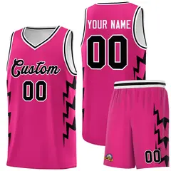 Pink Side Lightning Graffiti Basketball Uniform Jersey
