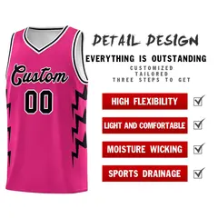 Pink Side Lightning Graffiti Basketball Uniform Jersey 2