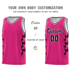 Pink Side Lightning Graffiti Basketball Uniform Jersey 3