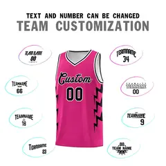 Pink Side Lightning Graffiti Basketball Uniform Jersey 4
