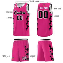 Pink Side Lightning Graffiti Basketball Uniform Jersey 5