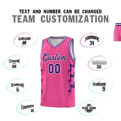 Pink Side Lightning Graffiti Basketball Uniform Jersey 4