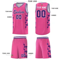 Pink Side Lightning Graffiti Basketball Uniform Jersey 5