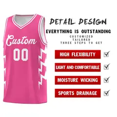 Pink Side Lightning Graffiti Basketball Uniform Jersey 2