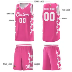 Pink Side Lightning Graffiti Basketball Uniform Jersey 5