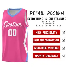 Pink Side Rhombus Graffiti Pattern Basketball Jersey 2