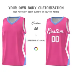 Pink Side Rhombus Graffiti Pattern Basketball Jersey 3