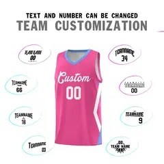 Pink Side Rhombus Graffiti Pattern Basketball Jersey 4